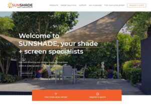Sunshade website project screenshot coordinated by InHouse Marketing Hawkes Bay