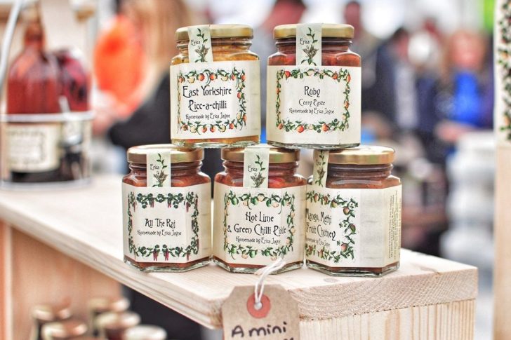 Jam jars at a trade and consumer show using event marketing